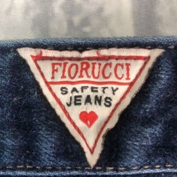 Fiorucci Flare Jeans Sailor Pockets Button Fly Bootcut Y2K VINTAGE Dark Denim 9S - Picture 13 of 13
